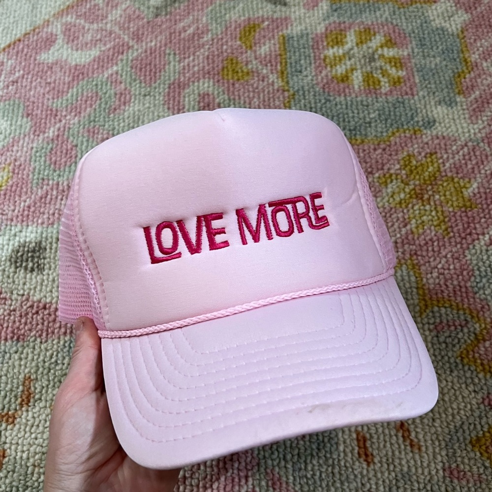 Cute embroidered love more trucker hat